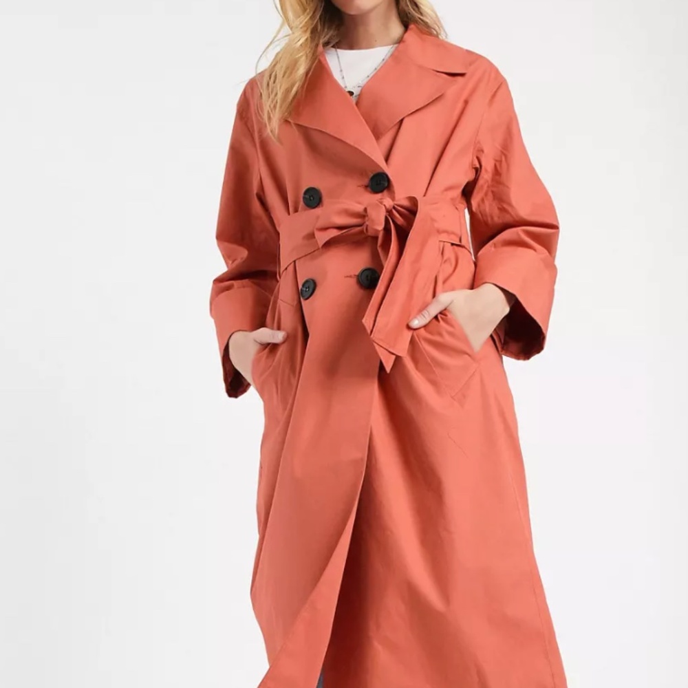 NWT ASOS Burnt Orange Longline Trench Coat